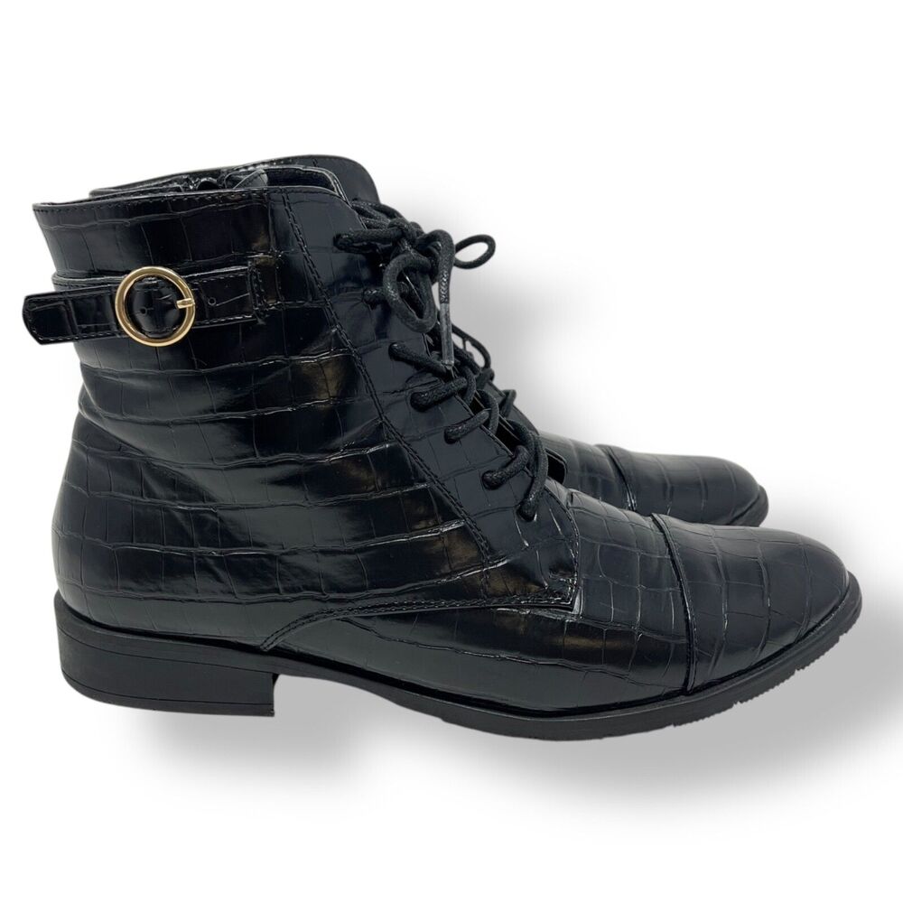 ERAM Leather Heeled Ankle Boots with Leather Lining Size 40 Us 9.5